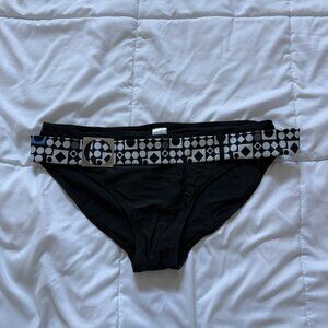 Vintage 90s Y2K Womens Size XL Black Swimsuit Bikini Bottom Beach Summer Funky